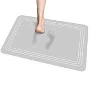 Tapis de bain en terre de diatomées, doux, séchage rapide, ultra-absorbant, antidérapant, antibactérien, fin, drainant l'eau, pour entrée