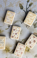 Set Mahjong Motif Bunga, Ubin Joker, Permukaan Marmer 3D Timbul, Permainan Mahjong Emas Vintage, Desain Bunga Art Nouveau, Hadiah