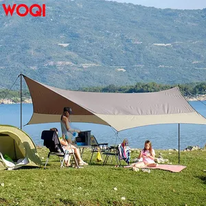 Woqi barraca de lona de carro, 12x14ft, leve, carro, abrigo do sol com dois poles