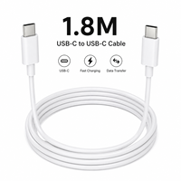 Cable USB-C a USB-C de 100W 5A, 1.8M, Carga Rápida PD 3.0 para Computadora, Laptop, Tablet, Smartphone