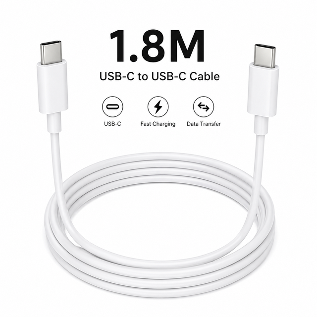 100W 5A Type C to Type C Cable 1.8M PD 3.0 Fast Charging for Computer Laptop Tablet Smartphone