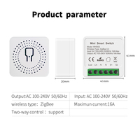 Interruptor Inteligente Impermeable SIXWGH 16A Mini ZigBee 3.0, Compatible con Alexa/Google, Control de 2 Vías, Temporizador, Control de Grupo, Smart Life