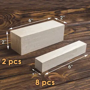 Natuurlijke Unfinishedbasswood Carving Blokken Zachte Houtsnijwerk Blokken Basswood Voor Carving-Hout Blokken Voor Ambachten