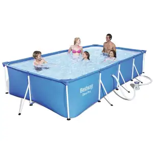 Bestway Hochwertiger tragbarer Familien pool 56424 Stahlrahmen Großvolumiger Pool mit Filter pumpe