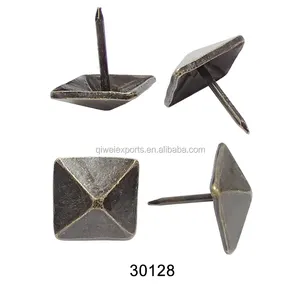 Clavos de sofá de tapicería cuadrados de bronce antiguo, tacos piramidales para muebles vintage 30128