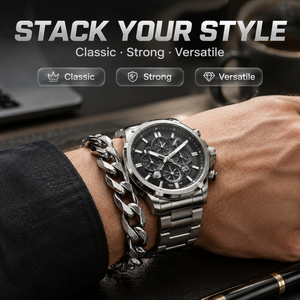 Bracelet cubain pour homme en acier inoxydable noir canon de fusil, texture martelée rétro, fermoir réglable, lourd, style streetwear – Nouvelle tendance - Product Image 5