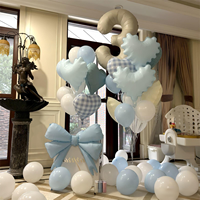 Ballon en aluminium en forme de cœur à motif ondulé de 20 pouces, accessoires photo, ballon flottant, décorations d'ambiance pour anniversaire, mariage, fête