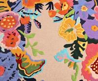 Tapis créatifs modernes en laine, forme irrégulière, personnalisés, de haute qualité, tuftés à la main, imprimé floral, antidérapants, lavables, en latex, taille moyenne