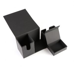 Boîte de rangement pour cartes en cuir PU de luxe avec compartiment pour dés pour les jeux de cartes à collectionner - Product Image 2
