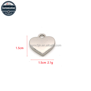 مصنع الجملة سبائك الزنك قلادة قلادة تصميم ثقب واحد مع الحب علامة القلب لصنع المجوهرات ديي المواد المعدنية - Product Image 2