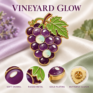 Fournisseur en gros de produits de dégustation pour vignobles et caves à vin, motif grappe de raisin violet moderne, en émail métallique personnalisé en vrac - Product Image 2