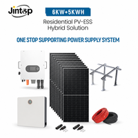 Paket Sistem Surya Rumah Lengkap 6kW+5kWh Modul PV Baterai LiFePO4 Inverter Hybrid Sistem Surya Hybrid PV-ESS