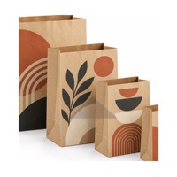 Sacs en papier kraft personnalisés imprimés SOS sans poignées, à fond carré et ouverture supérieure, pour l'emballage en gros de produits traiteur B2B