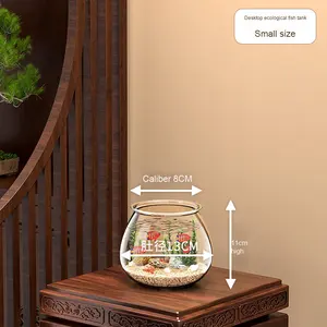 Grande serbatoio da tavolo trasparente ispessito Anti-caduta di plastica <span class=keywords><strong>acquario</strong></span> per pesci rossi <span class=keywords><strong>tartarughe</strong></span> durevole piccola idroponica ecologica - Product Image 6