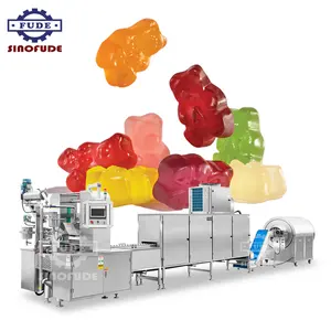 Automatic snack make machine pectine gelatin gummy jelly candy production line equipment make vitamin gummy bear