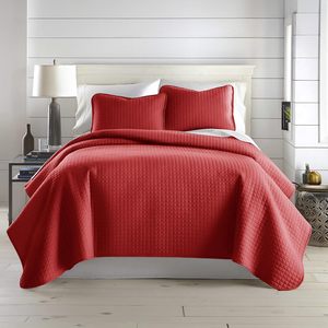 Soft Custom Solid Color square Stitched Quilt <b>Set</b> Microfiber <b>Bedspread</b> Wrinkle-Free Bedding Coverlet <b>Set</b> with Pillow Sham - Product Image 1