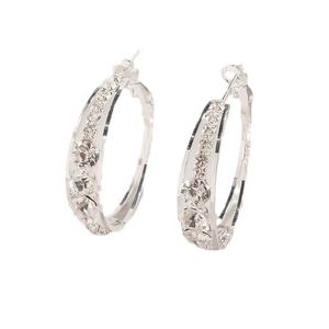 Pendientes de Aro Grandes Circulares Estilo Europeo Americano con Baño de Oro y Piedras de Circonio Personalizables - Product Image 6