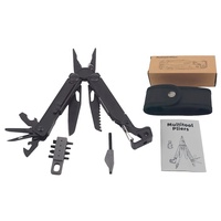 Outil multifonctionnel de camping en plein air noir, prise en charge OEM personnalisée, défense personnelle, survie, utilisation domestique, pince combinée