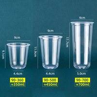 Taza Bobo de una sola pared de 700ml, tapa transparente desechable de plástico en forma de U para grasa, té de la leche, Internet, celebridad favorita, calibre 90
