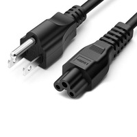 Câble d'alimentation portable pour charge rapide IEC 60320 C5, prise trèfle en cuivre pur stable de 1 m, compatible EU US UK AU CN