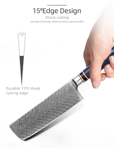 7-дюймовый японский ручной работы дамасский нож VG10 Nakiri - Product Image 3