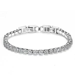 Bracelet de tennis carré tendance 2026 avec pierres CZ transparentes, plaqué argent, bijoux pour femmes, bracelets perlés en cristal glacé - Product Image 1