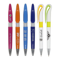 Stylos à bille incurvés blancs promotionnels avec logo personnalisé, impression numérique UV par sublimation à faible MOQ