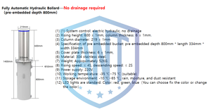 <span class=keywords><strong>Poteau</strong></span> <span class=keywords><strong>de</strong></span> sécurité automatique pour allée d'usine, sans système <span class=keywords><strong>de</strong></span> drainage, pour la sécurité des véhicules - Product Image 5