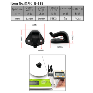 Accessori per borsa da bagaglio con gancio in plastica riciclata KJM nero Pom - Product Image 2