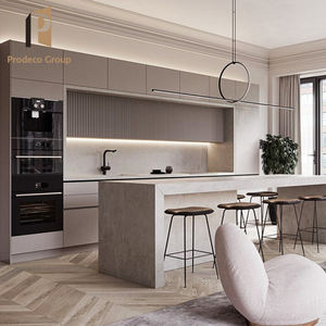 ארון מטבח מעץ מלא לבן מלמין מודרני ריהוט ארונות עיצוב - Product Image 3