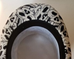 A112502 100% Wool Fedora <strong>Hat</strong> Ready to Ship Wholesale <strong>Mad</strong> <strong>Hatter</strong> Magic Topper <strong>Hats</strong> Wool Felt White Top <strong>Hat</strong> With Skull Printed - Product Image 4