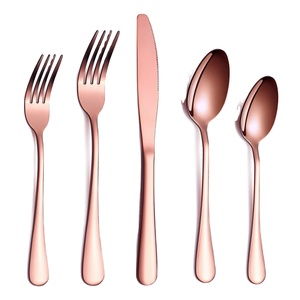 Precio de fábrica Talheres De Luxo Juego de cubiertos reutilizables Juego de cubiertos de acero inoxidable de oro rosa - Product Image 2