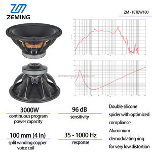 Caisson de basses puissant de <span class=keywords><strong>18</strong></span> pouces, haut-parleur de 1400 W, unité de subwoofer puissant, haut-parleur PA de <span class=keywords><strong>18</strong></span> pouces, haut-parleur de 8 ohms, haut-parleur de médium-grave - Product Image 2