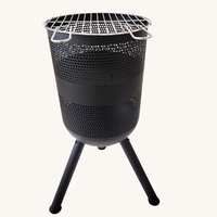 2026 Brasero d'extérieur en acier robuste, élégant et simple, avec panier de cuisson pour barbecue et fumoir à copeaux de bois