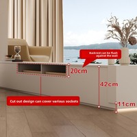 Meuble TV moderne et minimaliste en bois massif, design laqué crème, meuble de rangement haut pour appartements et salons