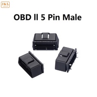 Connecteur OBD J&L personnalisé, prix d'usine, connecteur mâle OBDII 5P en laiton, plaqué or, pour connecteur de voiture universel