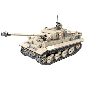 Bộ đồ chơi lắp ráp mô hình xe tăng hạng nặng <span class=keywords><strong>Tiger</strong></span> 131 bằng nhựa, thuộc bộ sưu tập quân sự Thế chiến II Quan Quan 100061, dành cho bé trai - Product Image 1