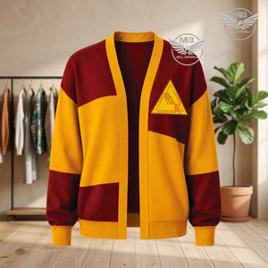 NSPDK <b>Women's</b> <b>Red</b> Yellow <b>Cardigan</b> Full Sleeve Embroidered Casual Knitted Sweater Winter Front Eco-friendly - Product Image 3