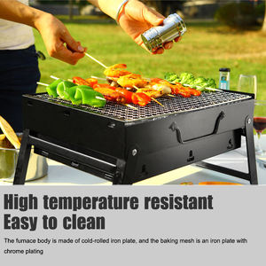 Parrilla Portátil Plegable Resistente al Calor, Desmontable, Desechable, de Acero Inoxidable, para Barbacoa con Carbón, en Oferta - Product Image 4