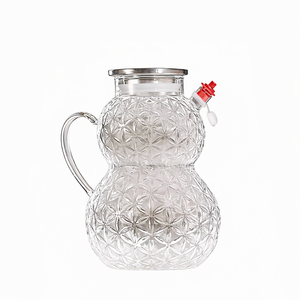 Bouteille à liqueur hermétique en <span class=keywords><strong>verre</strong></span> borosilicate en forme de <span class=keywords><strong>gourde</strong></span>, carafe à spiritueux pour whisky et infusions, pot en <span class=keywords><strong>verre</strong></span> pour emballage alimentaire - Product Image 1