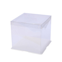 Vente directe d'usine, boîte à gâteau carrée transparente, boîte à gâteau en PET transparente, emballage pour gâteaux d'anniversaire et de mariage avec ruban