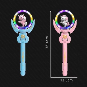 Bữa tiệc sinh nhật ánh sáng lên đồ chơi quay Led lễ hội trẻ em Đồ chơi Unicorn gậy công chúa nhấp nháy Cổ Tích Cá Heo Đũa Phép cho các cô gái - Product Image 4