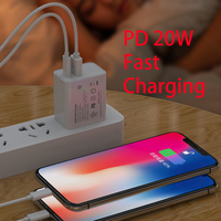Charger Dinding USB-C QC 3.0 20W PD Shenzhen Lvxiangyuan Bersertifikasi UL/CUL FCC, Pengisian Cepat, Adaptor Daya USB OTP 2 Port, Colokan US