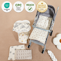 Coussin de poussette matelassé lavable en machine pour bébé, coussin apaisant 3D en Minky à pois, coussin de siège pour nourrisson en coton crêpe, emballage personnalisé