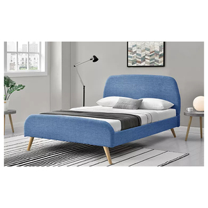 Struttura del <span class=keywords><strong>letto</strong></span> matrimoniale in tessuto matrimoniale King Size con piattaforma in legno dal design moderno con testiera e pediera - Product Image 1