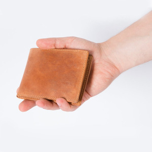 Portefeuille en cuir véritable pour homme, à double pliage, avec compartiment pour pièces de monnaie, blocage RFID, usage quotidien - Product Image 3