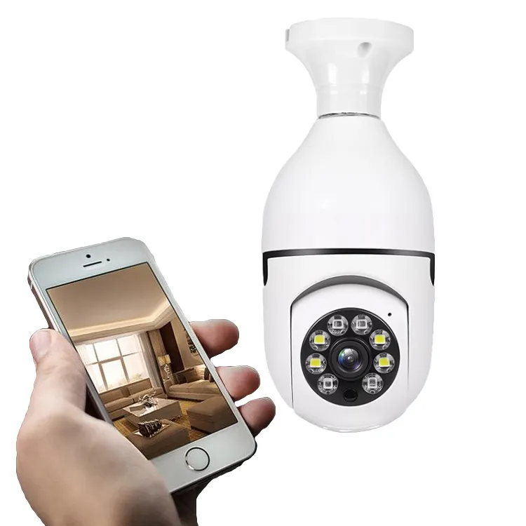 Hot sales smart home security mini digital wifi ip Camera P2P Wireless 360 degree PTZ Light wifi bulb camera