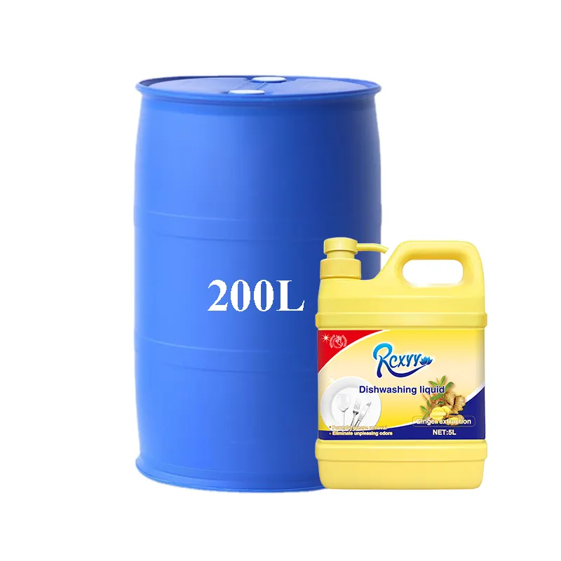 Detergente líquido para lavavajillas marca OEM al por mayor precio de fábrica 200L a granel sabor a jengibre de alta calidad