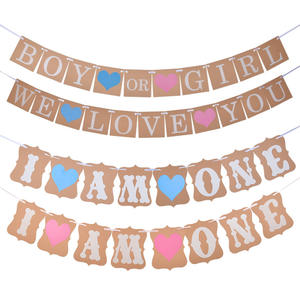 Garçon ou fille bannière papier Kraft sexe révéler bannière pour garçon ou fille bébé douche révéler fête sexe révéler signe fête fournitures - Product Image 2