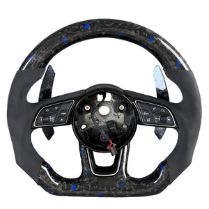 Volant de voiture en fibre de carbone forgée pour <span class=keywords><strong>Audi</strong></span> A4 A4L B7 A6L C6 A3 8P Sportback <span class=keywords><strong>TT</strong></span> 8N <span class=keywords><strong>MK1</strong></span> Rs7 Rs5 S3 B9 A7 8v S4 B9 B8 S5 Rs6 - Product Image 1